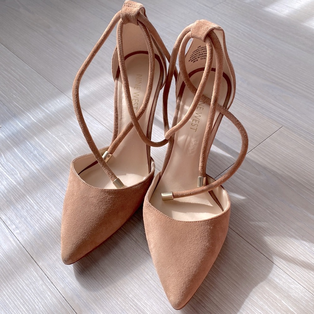 Nine West Suede Strappy Pointed Stilettos